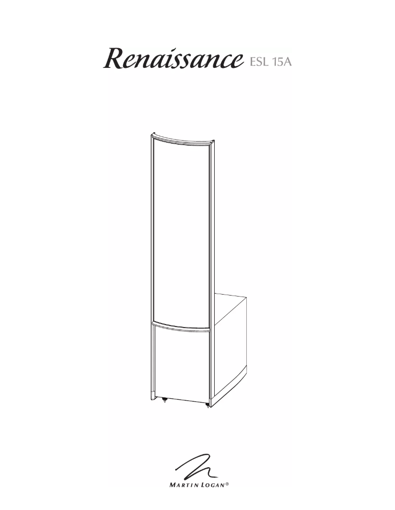 Page n°1 - Manuel utilisateur Martin Logan Renaissance ESL 15A