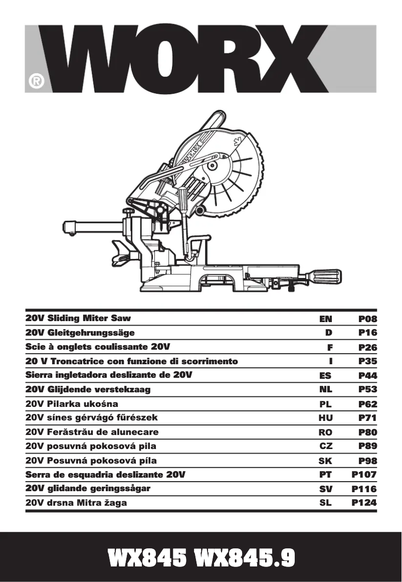 Page 1 de la notice Manuel utilisateur Worx WX845.9