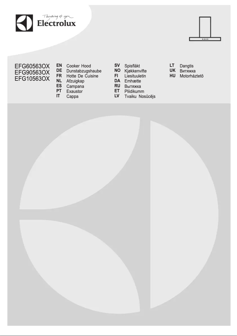 Page 1 de la notice Manuel utilisateur Electrolux EFG10563OX