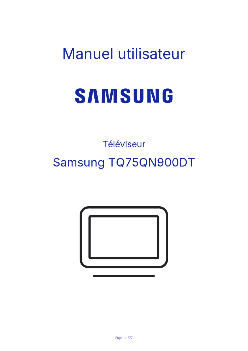 Page n°1 - Manuel utilisateur Samsung TQ75QN900DT