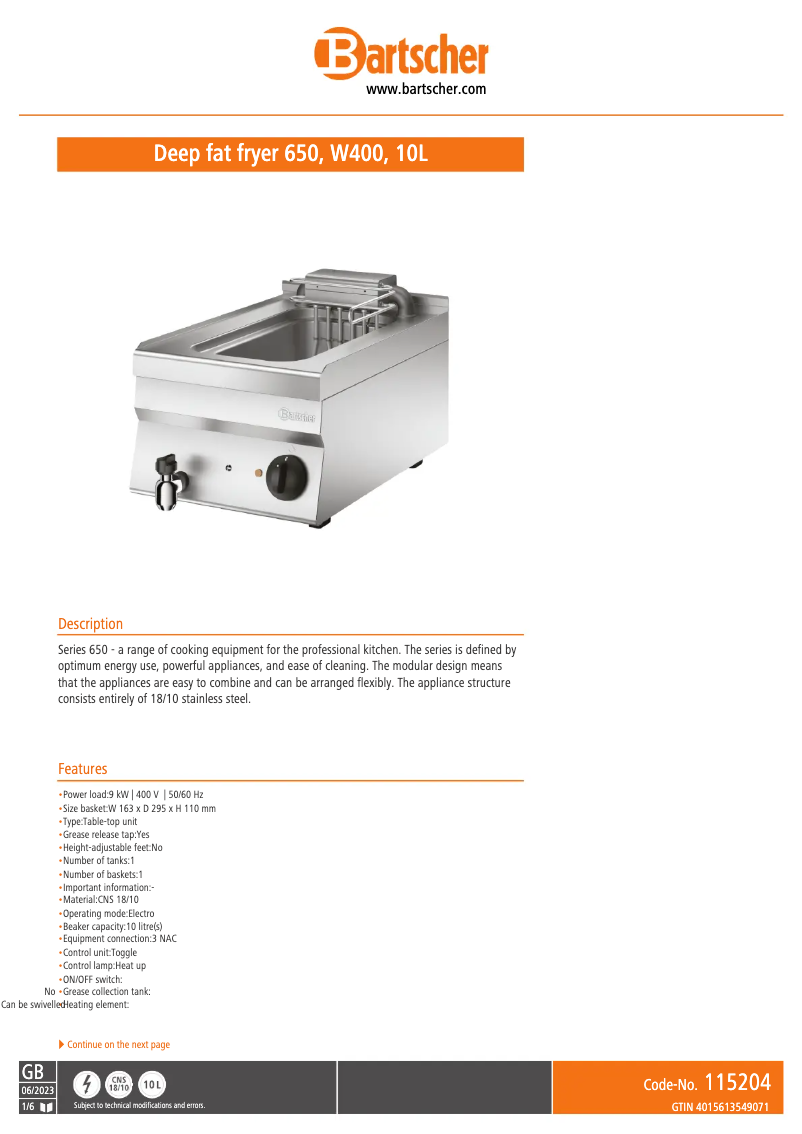 Image de la première page du manuel de l'appareil 115204