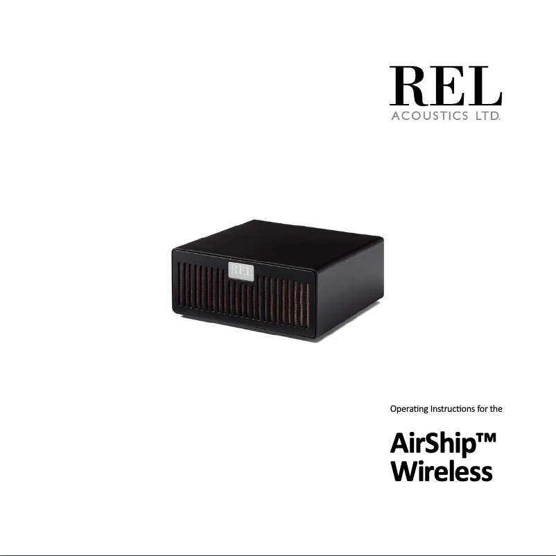 Page 1 de la notice Manuel utilisateur REL Acoustics AirShip