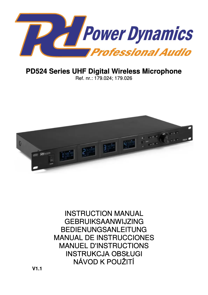 Page n°1 - Manuel utilisateur Power Dynamics PD524