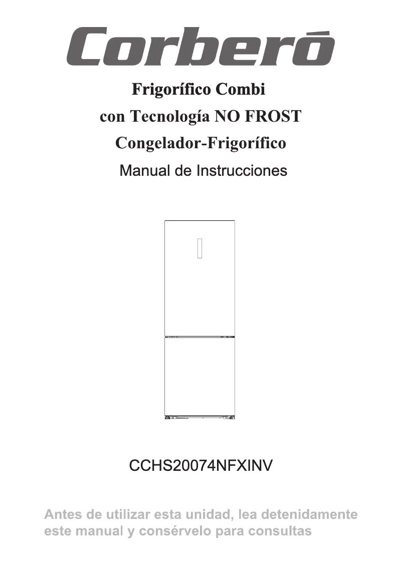 Page 1 de la notice Manuel utilisateur Corbero CCHS20074NFXINV