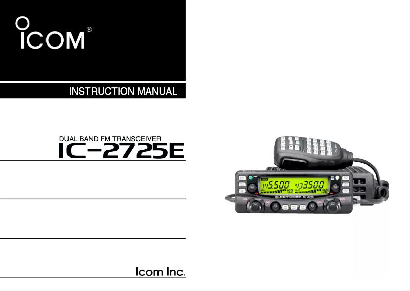 Page 1 de la notice Manuel utilisateur ICOM IC-2725E