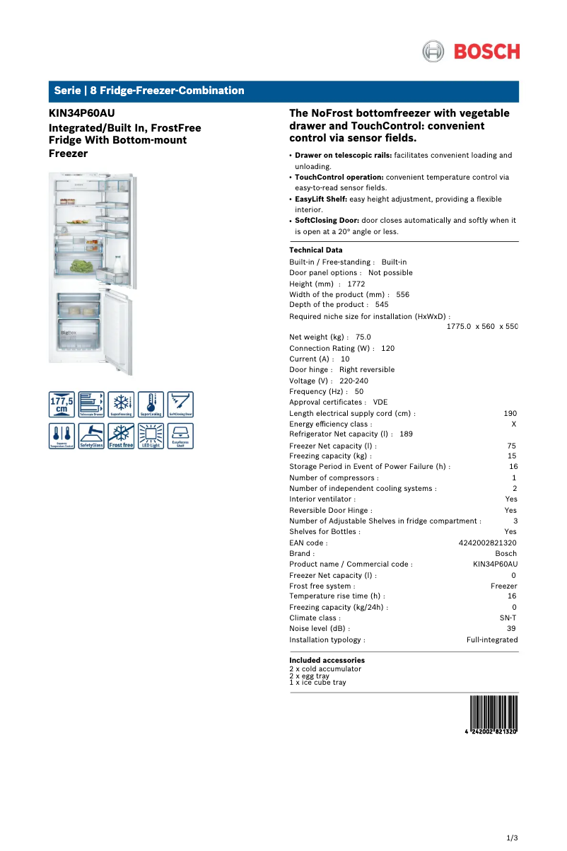 Image de la première page du manuel de l'appareil KIN34P60