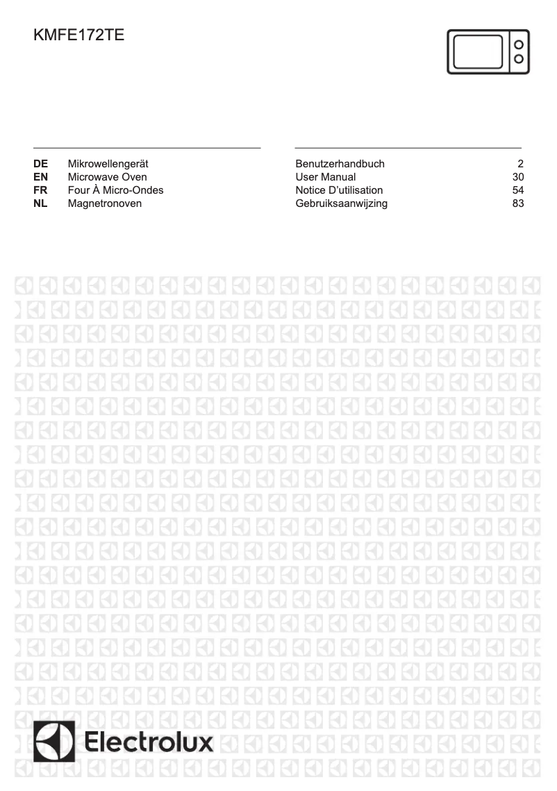 Page 1 de la notice Manuel utilisateur Electrolux KMFE172TE