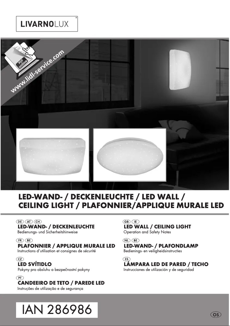 Page 1 de la notice Manuel utilisateur Livarno Lux IAN 286986
