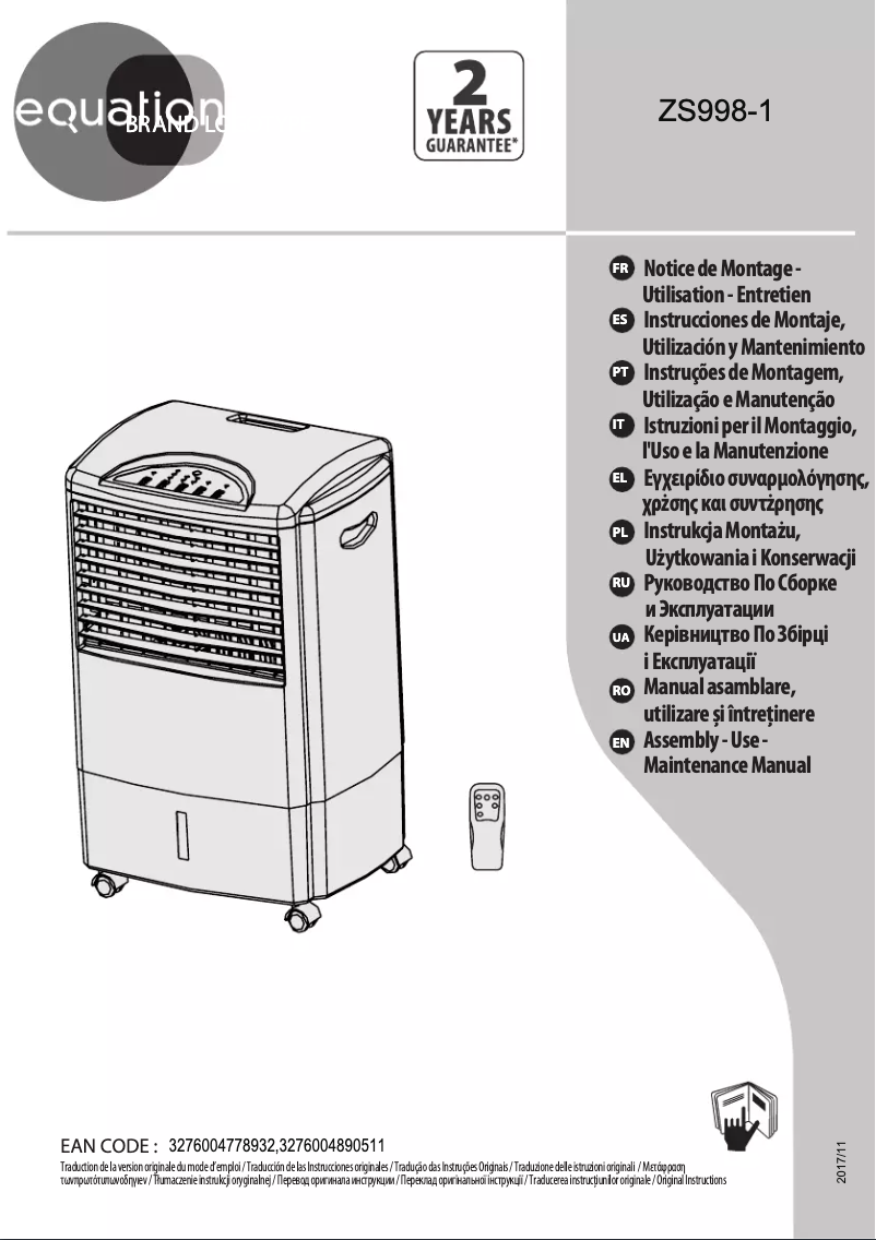 Image de la première page du manuel de l'appareil ZS998-1
