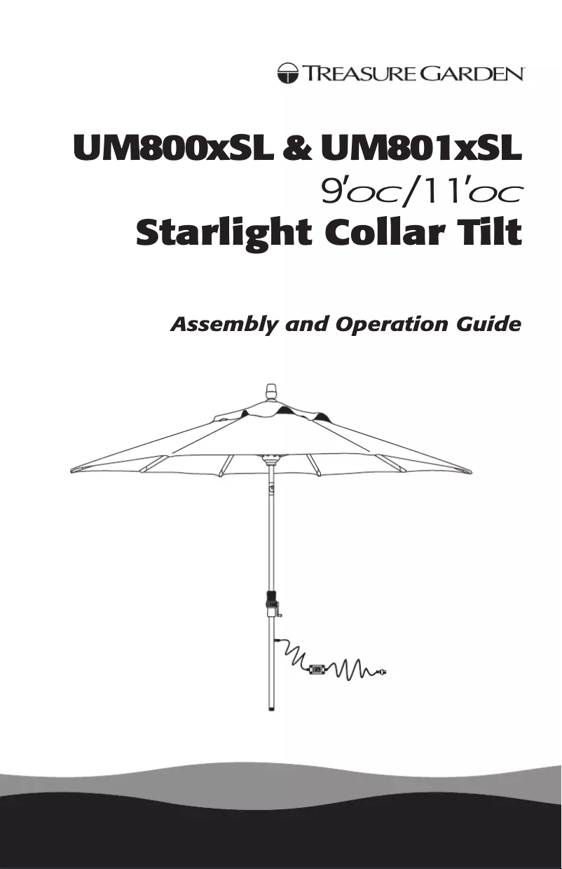 Page 1 de la notice Manuel utilisateur Treasure Garden UM800xSL