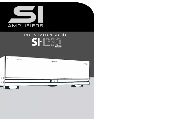Page 1 de la notice Manuel utilisateur Niles SI-1230 Series 2
