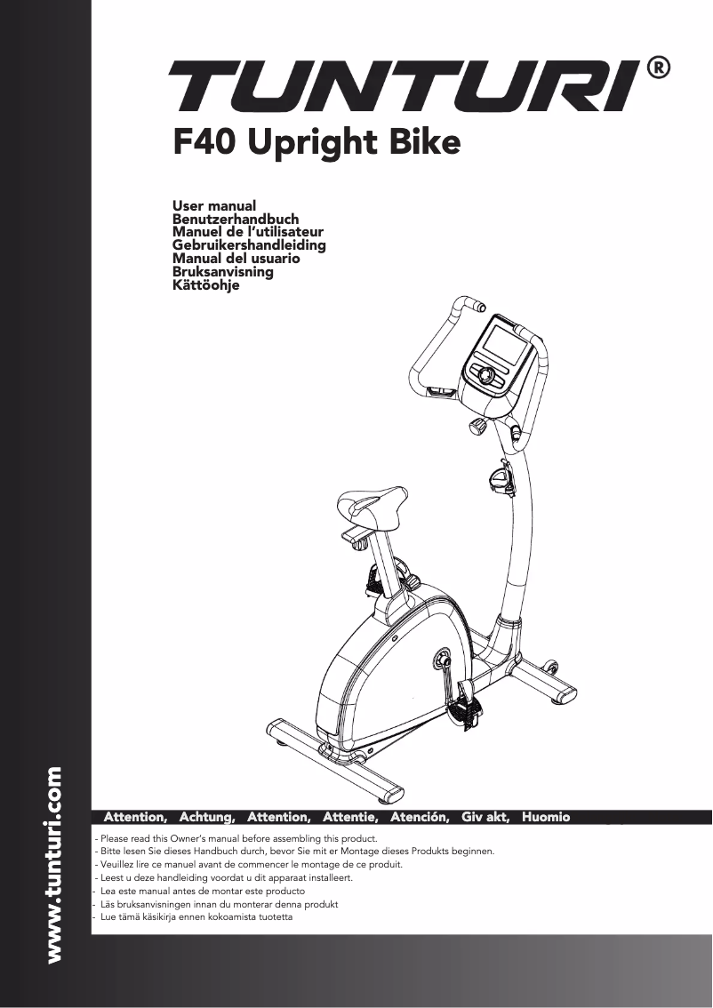 Page n°1 - Manuel utilisateur Tunturi Competence F40