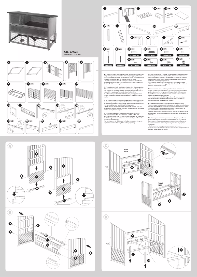 Page 1 de la notice Manuel utilisateur Ferplast Ranch 160