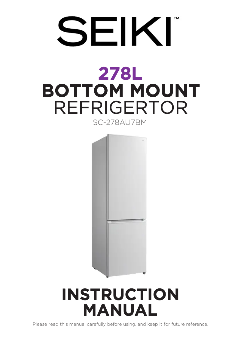 Page 1 de la notice Manuel utilisateur Seiki SC-278AU7BM
