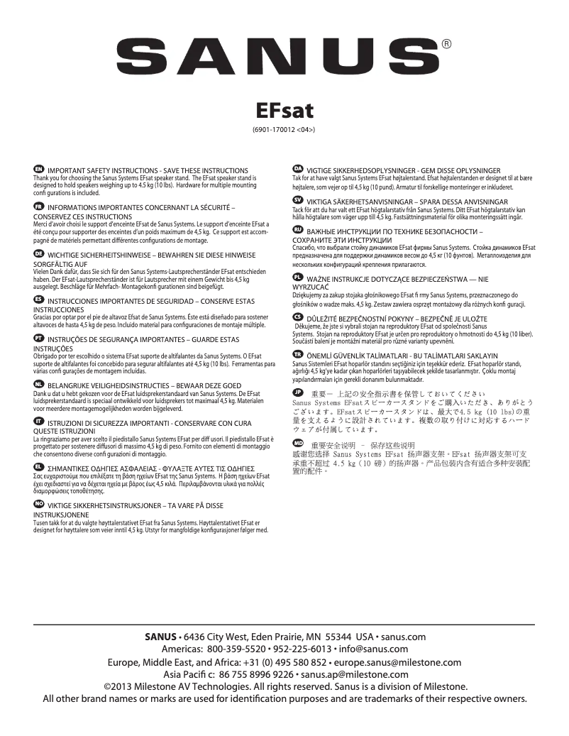 Image de la première page du manuel de l'appareil EFSat