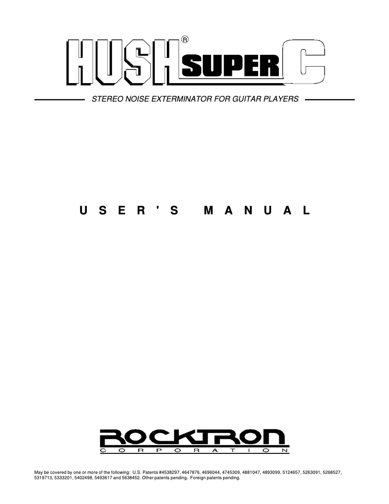 Page 1 de la notice Manuel utilisateur Rocktron Hush Super C
