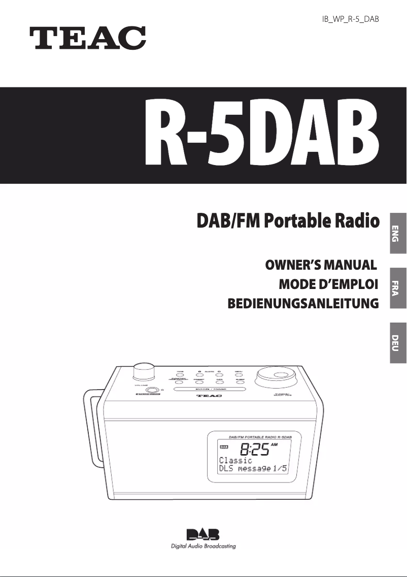 Image de la première page du manuel de l'appareil R-5DAB