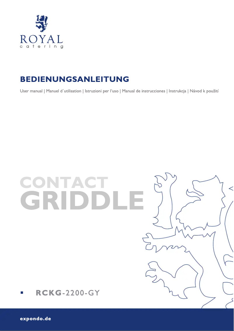 Page 1 de la notice Manuel utilisateur Royal Catering RCKG-2200-GY