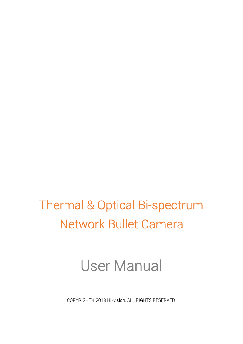 Page 1 de la notice Manuel utilisateur Hikvision DS-2TD2866-50/V1