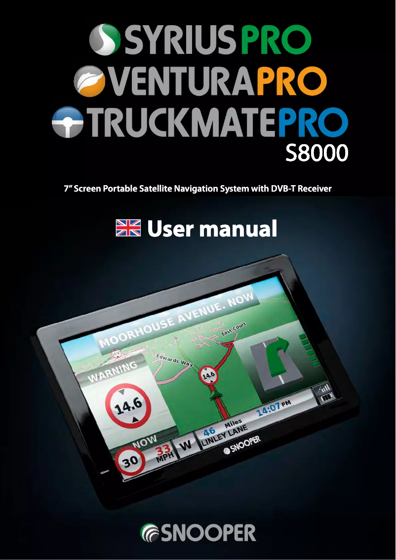 Page 1 de la notice Manuel utilisateur Snooper S8000 TruckmateXL Pro