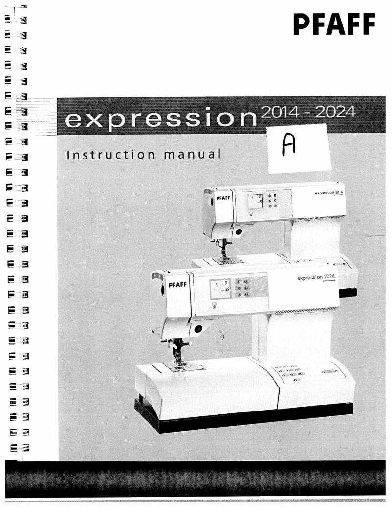 Page 1 de la notice Manuel utilisateur Pfaff expression 2014