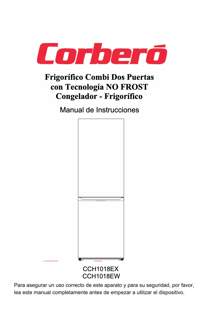 Image de la première page du manuel de l'appareil CCH1018EW