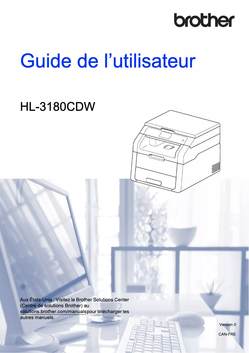 Page 1 de la notice Manuel utilisateur Brother HL-3180CDW