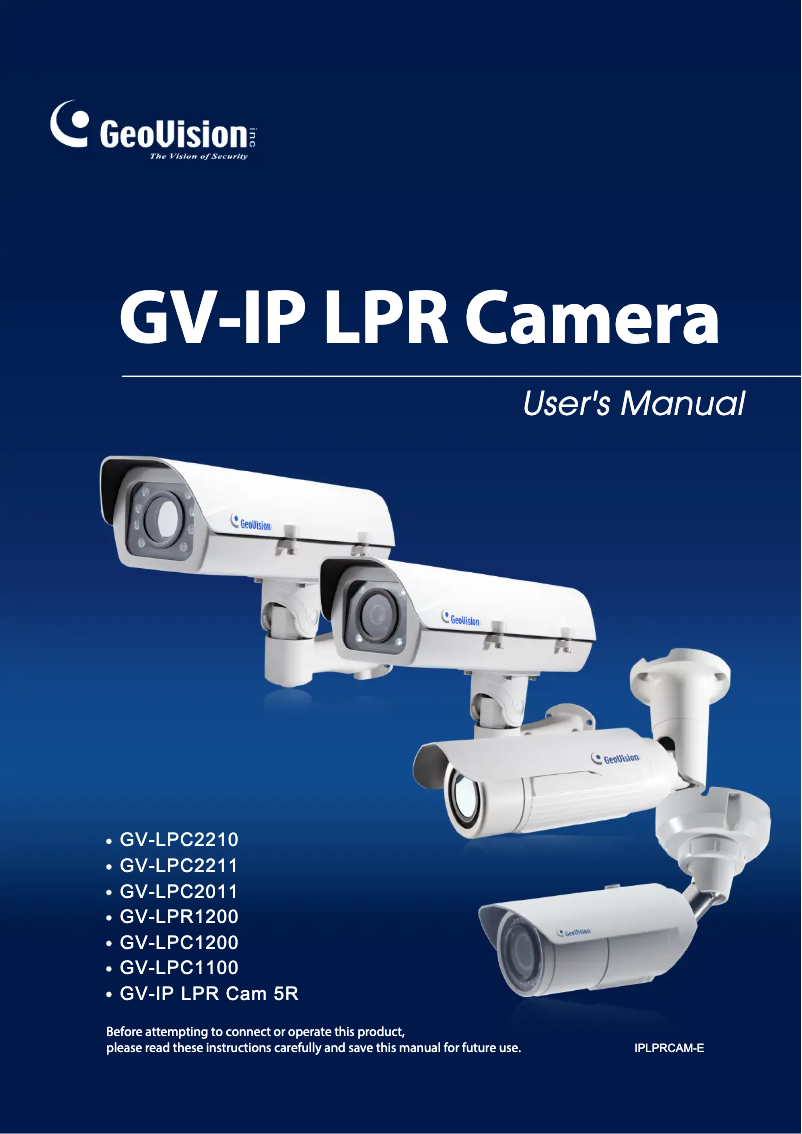 Page n°1 - Manuel utilisateur Geovision GV-LPR1200