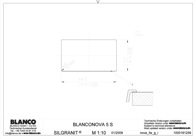 Page n°1 - Manuel utilisateur BLANCO NOVA 5 S
