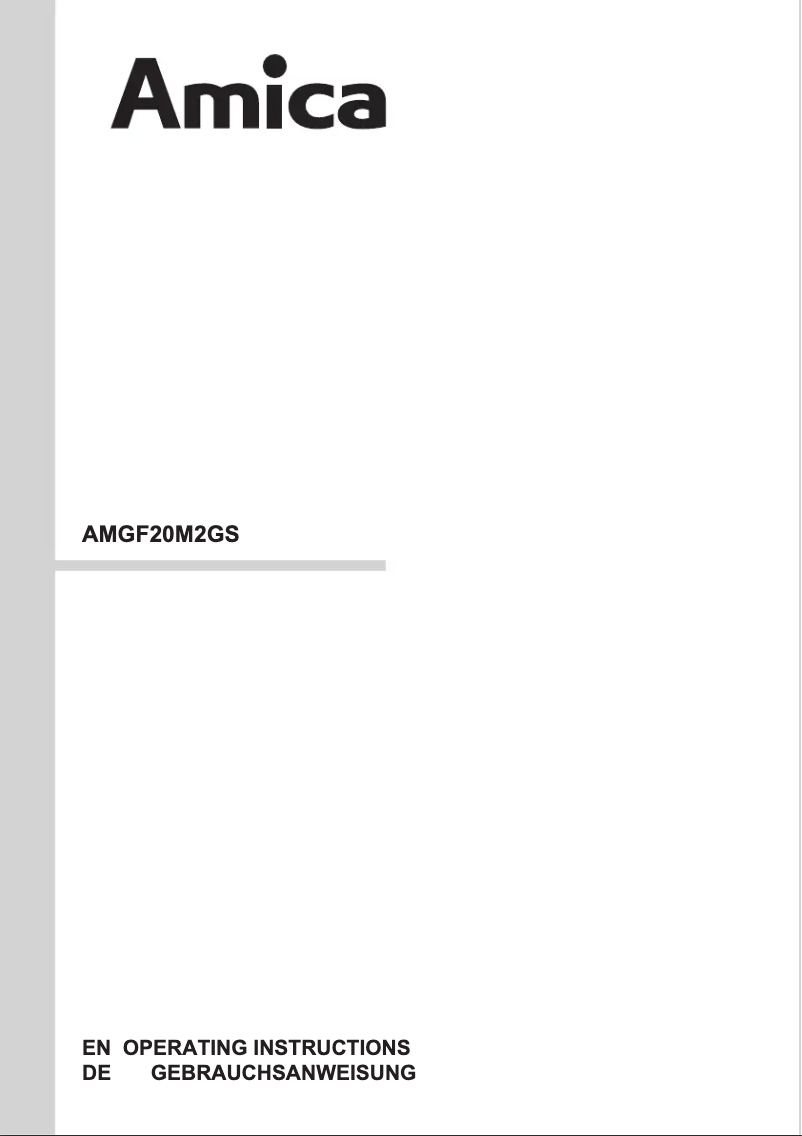 Page n°1 - Manuel utilisateur Amica AMGF20M2GS