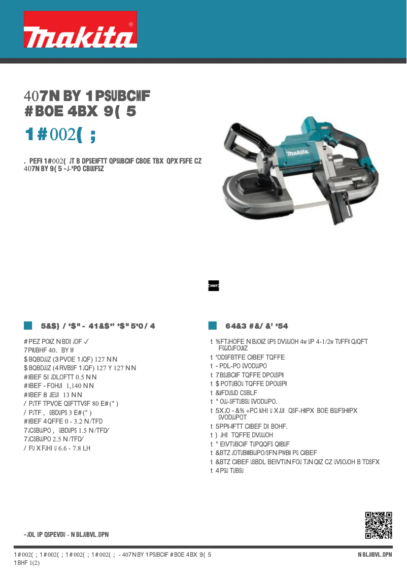 Page 1 de la notice Fiche technique Makita PB002G
