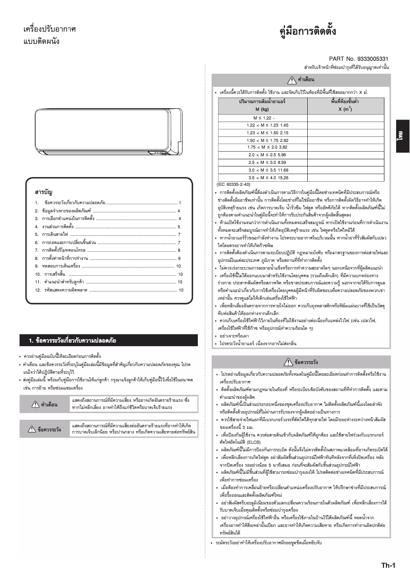 Imagen de la primera página del manual del dispositivo ASMG18CPTA