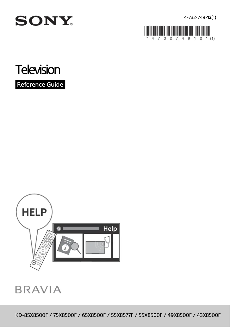 Page n°1 - Manuel utilisateur Sony Bravia KD-55X8577F