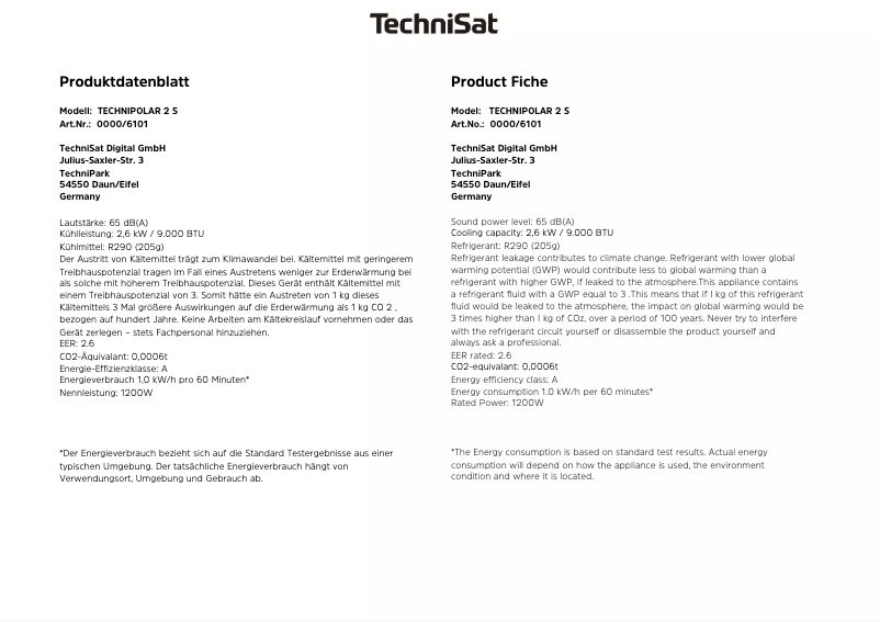 Image de la première page du manuel de l'appareil Technipolar 2 S