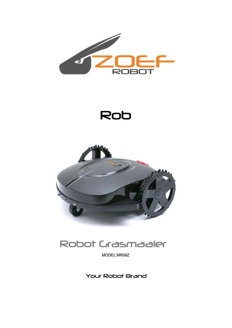 Página 1 del manual Manual de usuario Zoef Robot Rob MR08Z