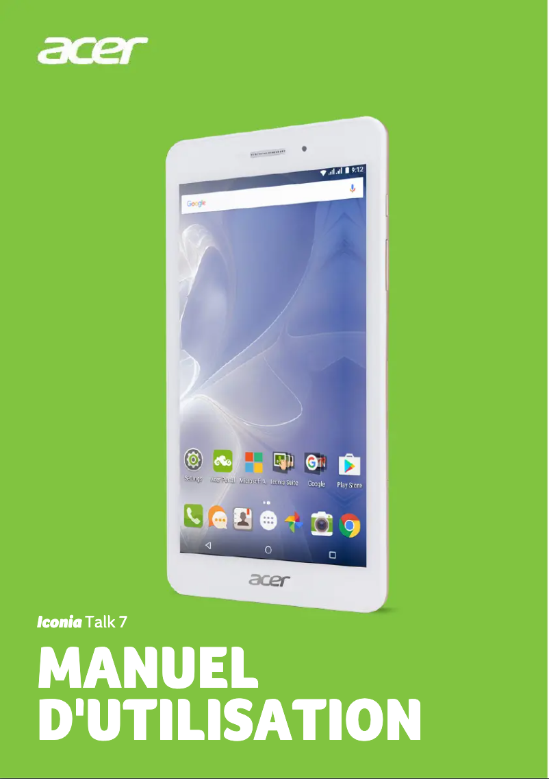 Page n°1 - Manuel utilisateur Acer Iconia Talk 7