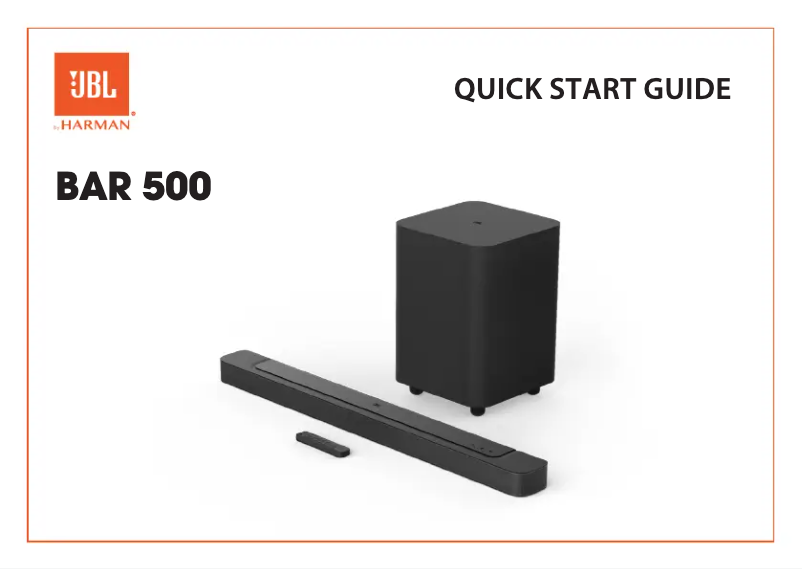 Page 1 de la notice Guide de démarrage rapide JBL BAR 500