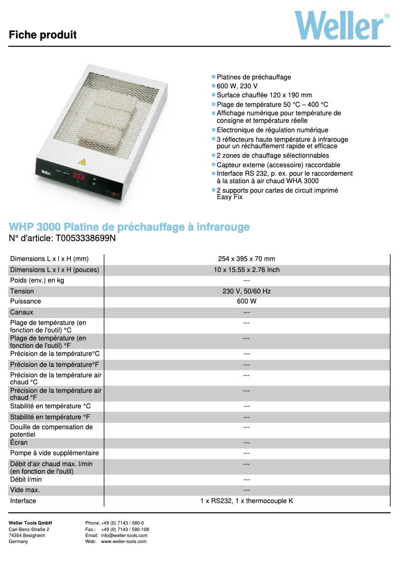 Image de la première page du manuel de l'appareil WHP 3000
