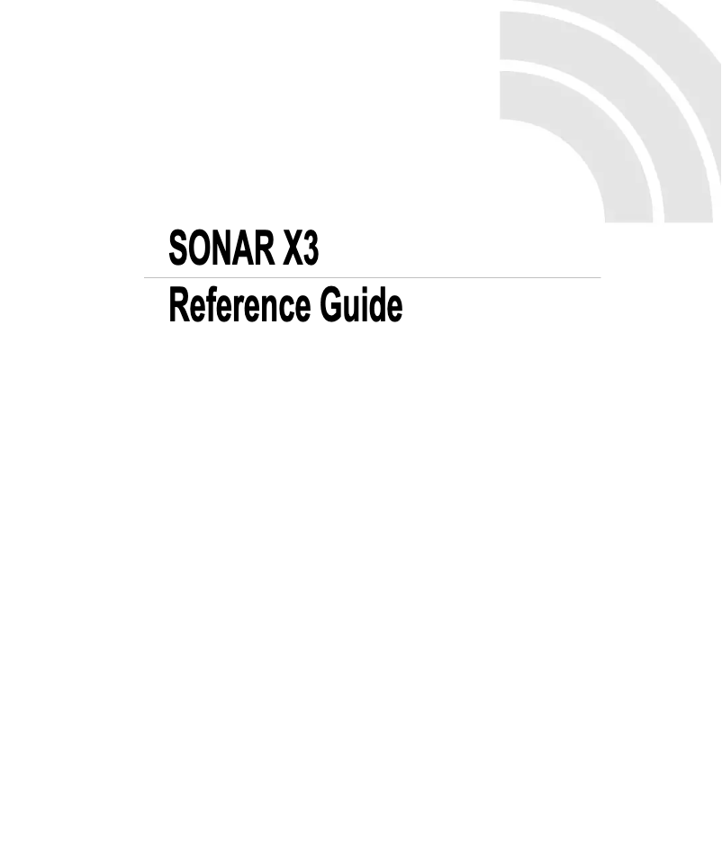 Image de la première page du manuel de l'appareil Sonar X3
