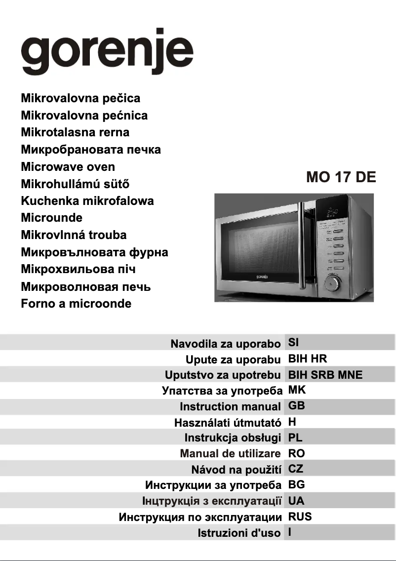 Image de la première page du manuel de l'appareil MO17DE