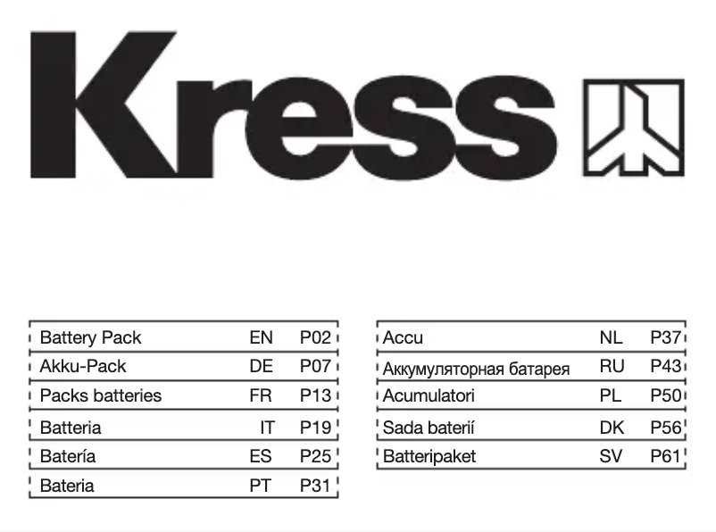 Page n°1 - Manuel utilisateur Kress KAB20