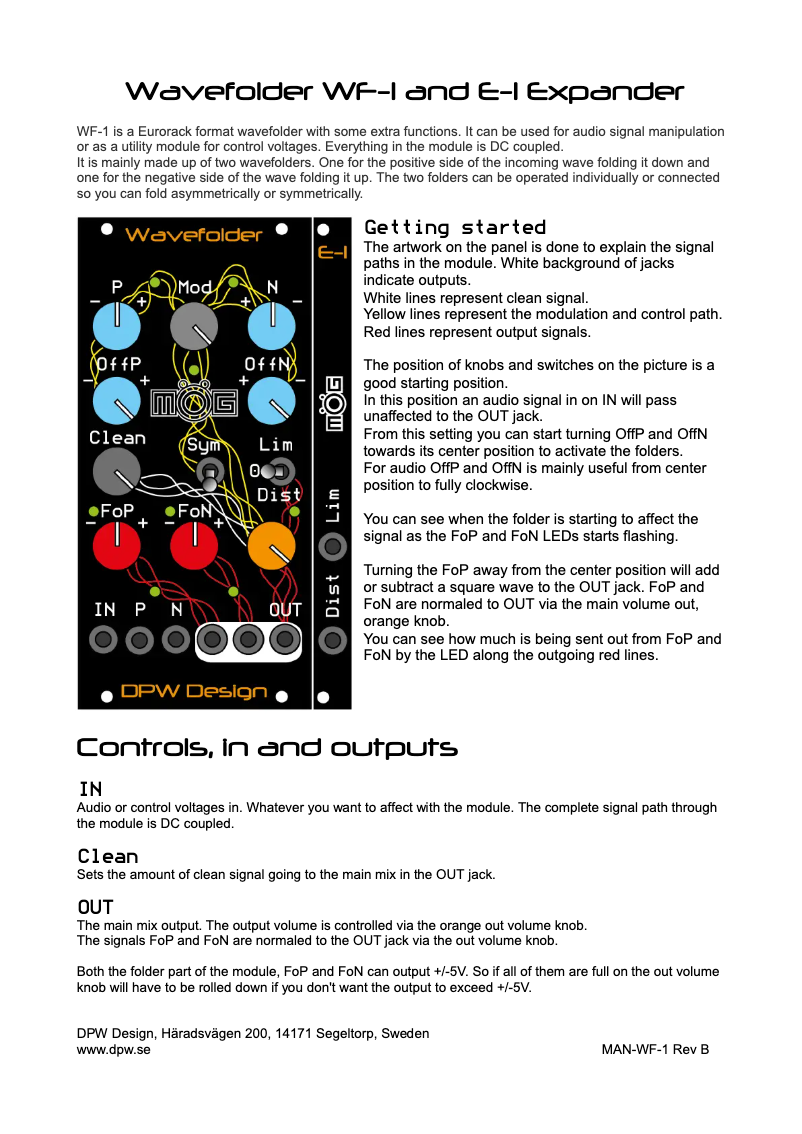 Image de la première page du manuel de l'appareil Wavefolder