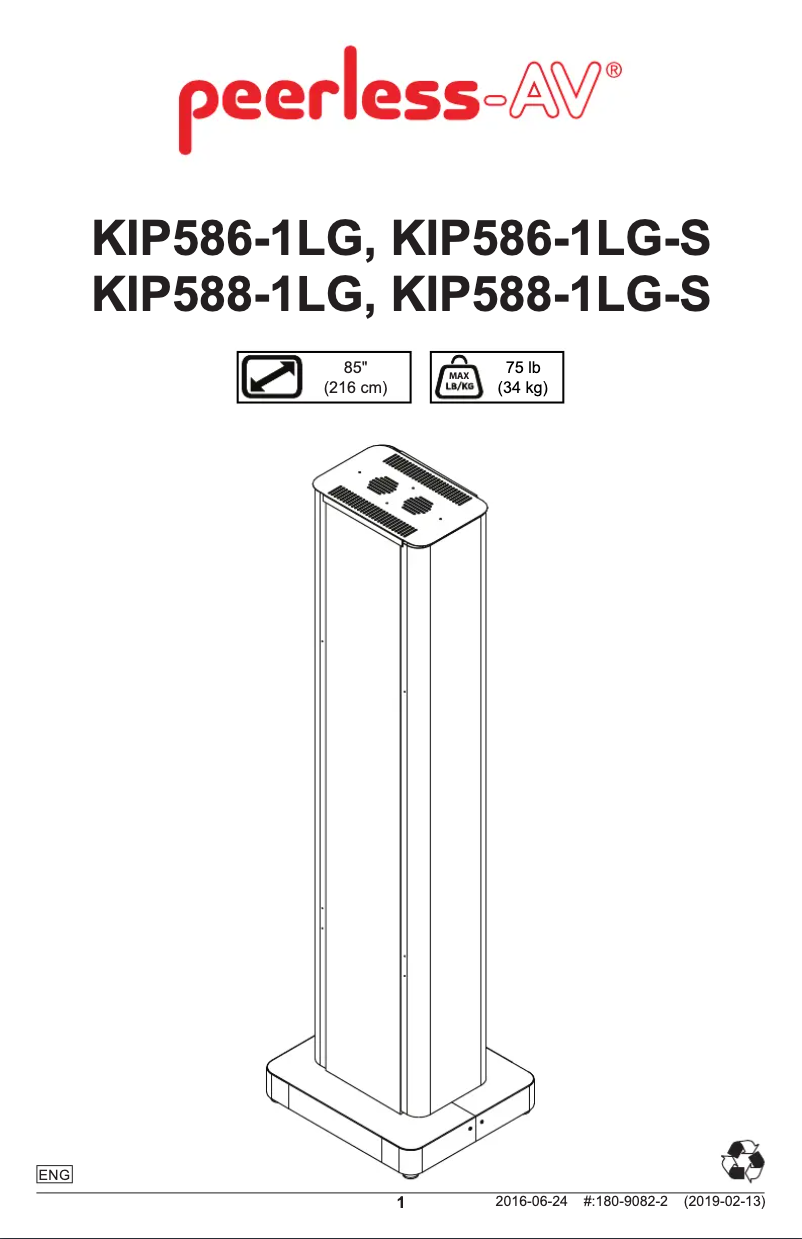 Page n°1 - Manuel utilisateur Peerless-AV KIP588-4LG-EUK