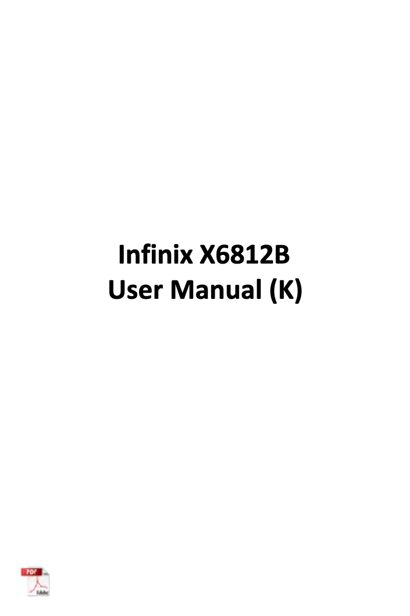 Page n°1 - Manuel utilisateur Infinix X6812B