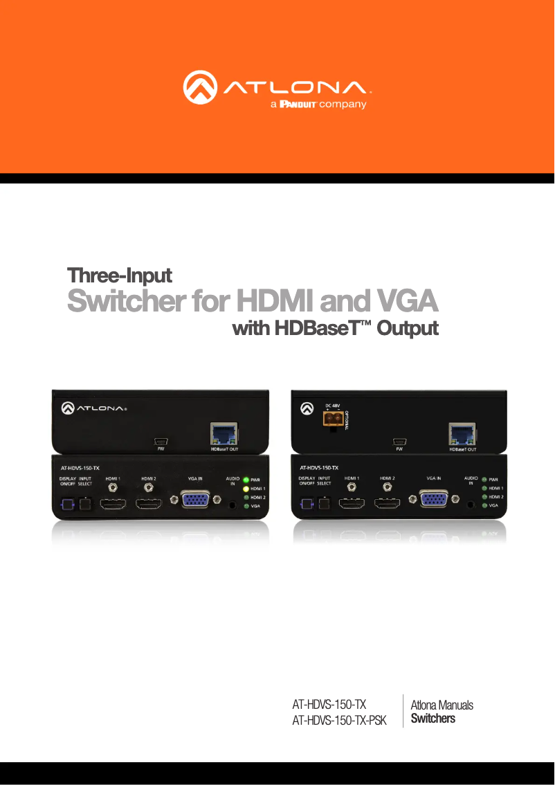 Page 1 de la notice Manuel utilisateur Atlona HDVS-150-TX