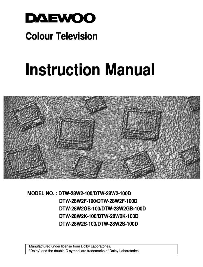 Page 1 de la notice Manuel utilisateur Daewoo DTW 28W2 100D
