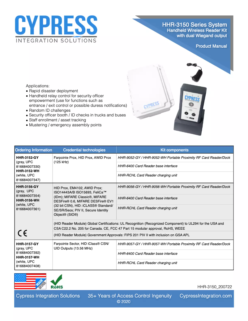 Page 1 de la notice Manuel utilisateur Cypress HHR-3156