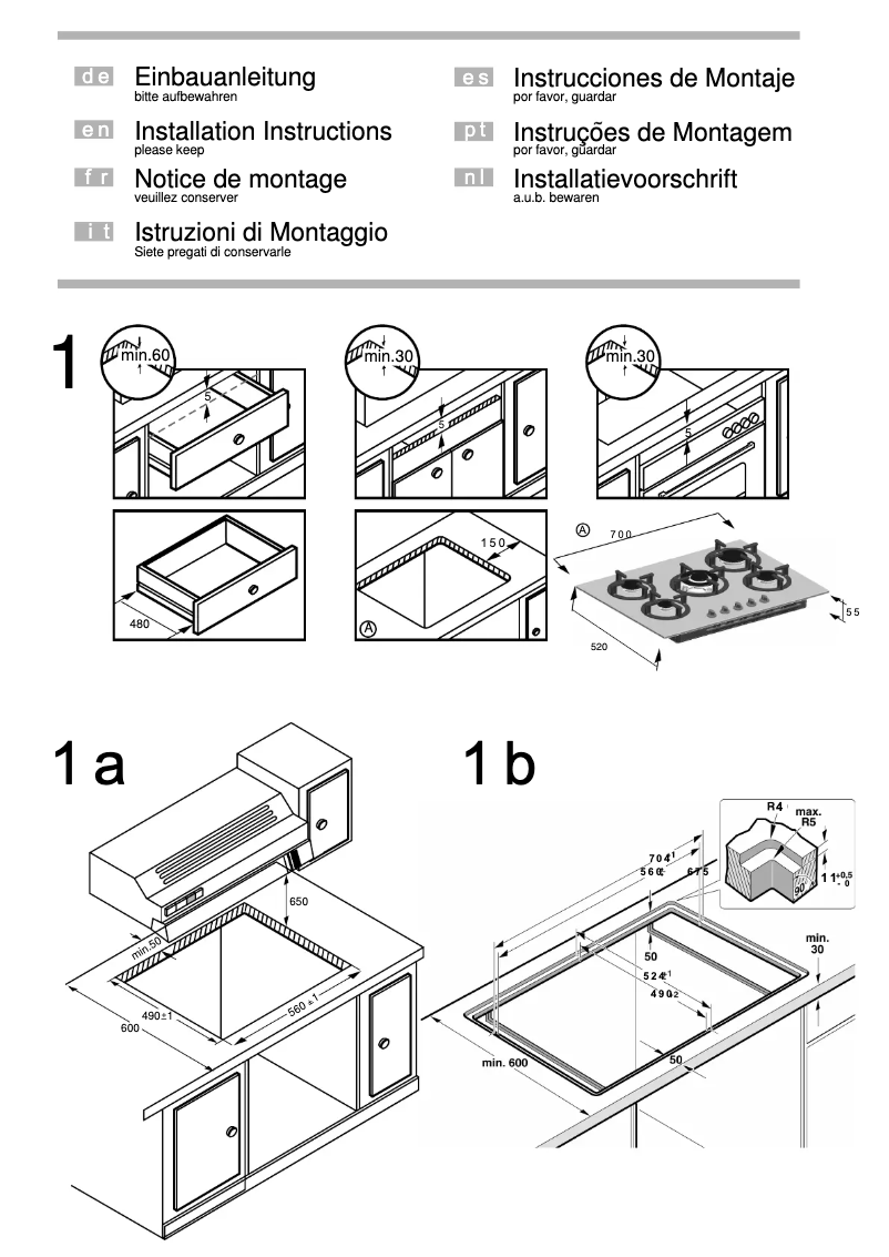 Page 1 of the manual Installation Guide Bosch PCQ775B20N