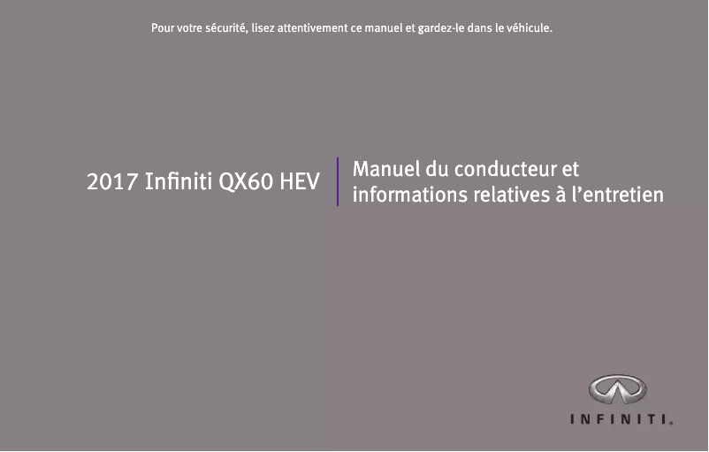 Página 1 del manual Manual de usuario Infiniti QX60 Hybrid (2017)