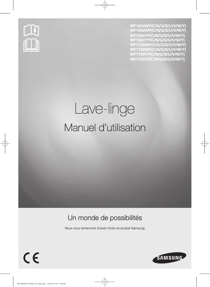 Page 1 de la notice Manuel utilisateur Samsung WF1704WPC2